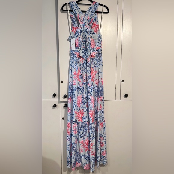 NWT Lilly Pulitzer Montecito Halter Maxi Dress Naut Today Print Size M $238 - Picture 7 of 14